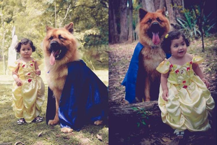 A pequena Rafaella e seu cão Thor fizeram um ensaio fotográfico inspirado em A Bela e a Fera que é a coisa mais fofa do mundo! Vem ver as fotos!