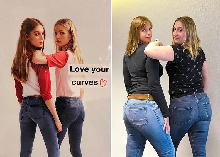 A empresa Zara fez uma campanha exaltando as curvas femininas, mas utilizou modelos magras. Uma jornalista teve a ideia de recriar.