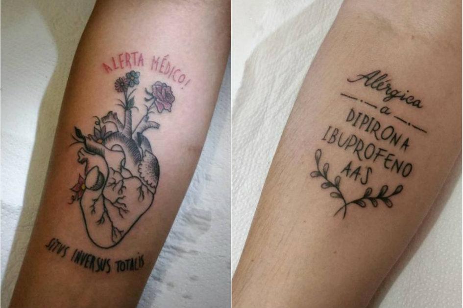 Projeto ‘Tatuagem do Bem’ faz alertas médicos sobre doenças e alergias. Confira! 