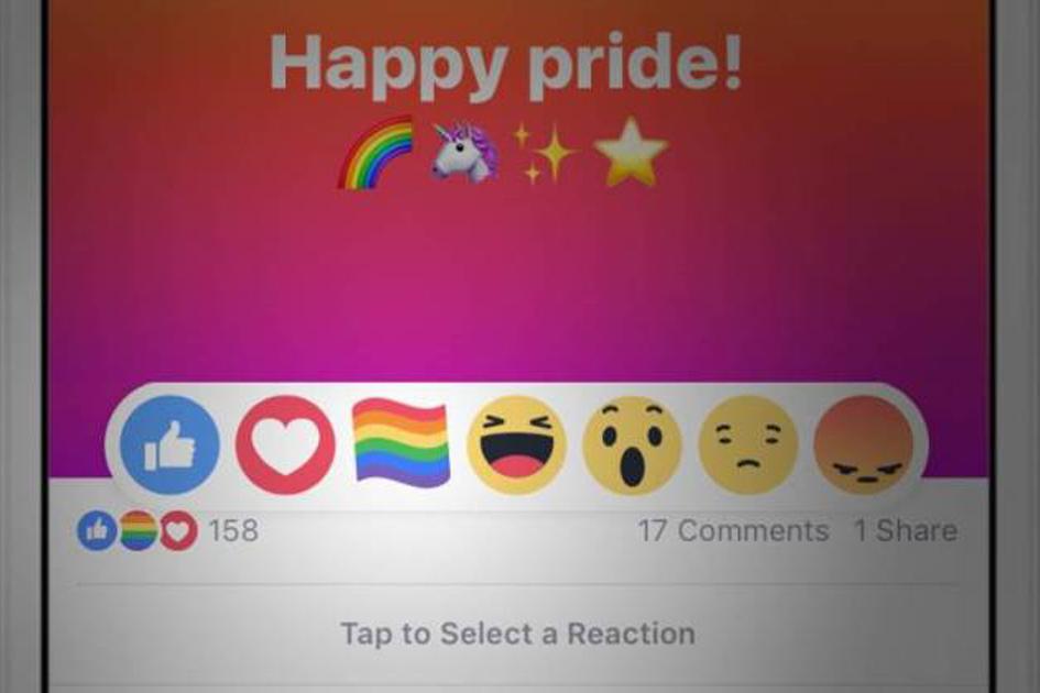 Em junho é comemorado o mês do orgulho LGBT e para celebrar essa data especial o Facebook lançará um botão de reação de orgulho com a bandeira do arco-íris