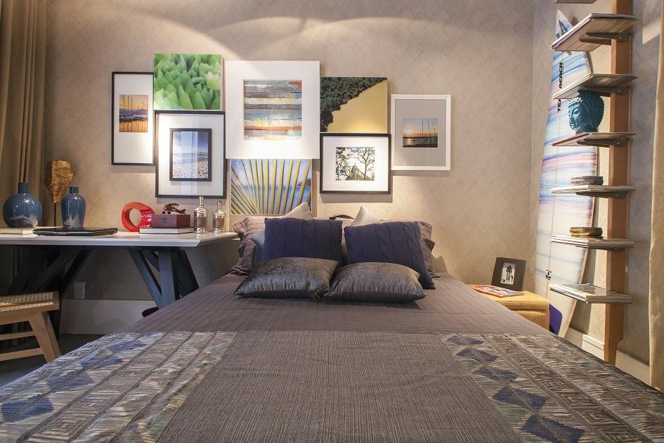 O arquiteto Rodrigo Picolo e a designer de interiores Renata Amado elaboraram este quarto versátil com escritório que é a cara dos moradores