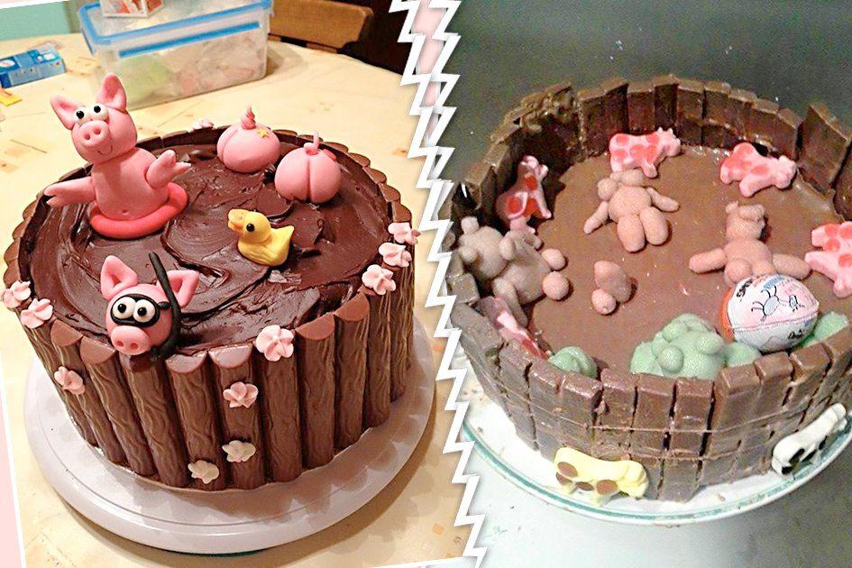 Confira e divirta-se com a expectativa e a realidade de bolos que deram muito errado e transformaram festas de aniversário em pesadelo!