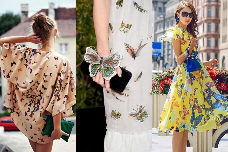 Nas roupas e acessórios, a estampa de borboletas está virando queridinha. Veja inspirações de looks com a tendência e inspire-se para usar!