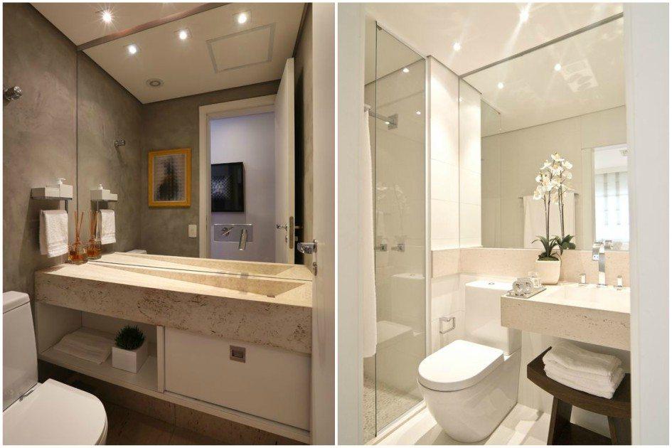 Bancada de mármore no banheiro deixa o ambiente clean e sofisticado 