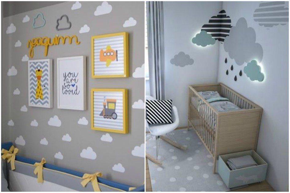 Pensando no que fazer no quarto do baby que vem chegando? Olha só essa ideia que linda: uma parede de nuvem na decoração do quarto do bebê!