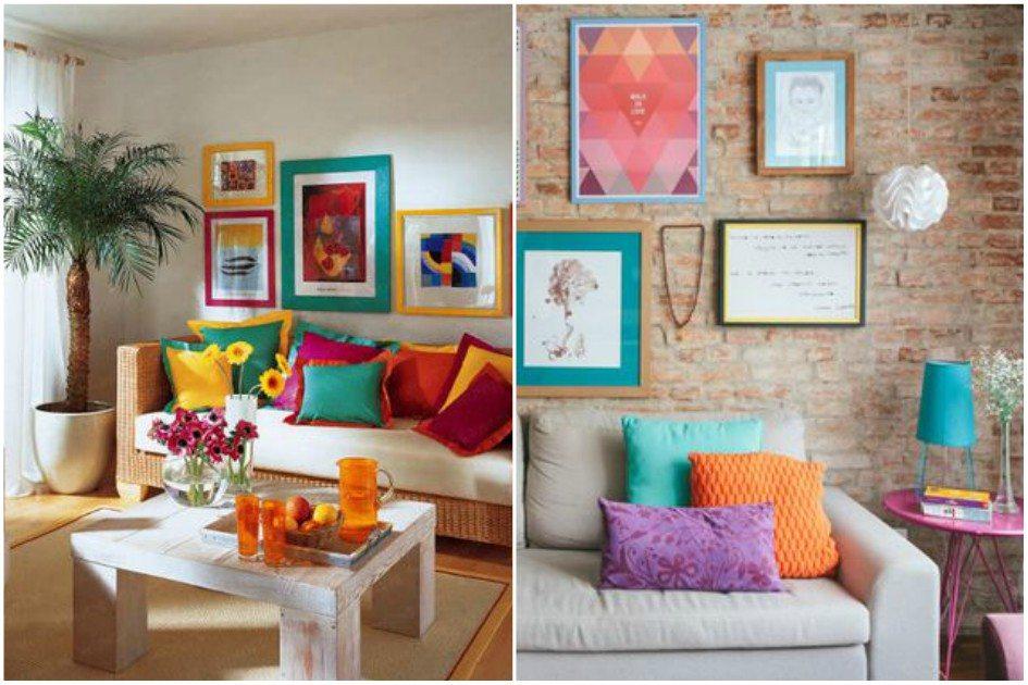 Deixe a decoração mais alegre investindo em uma sala colorida! 