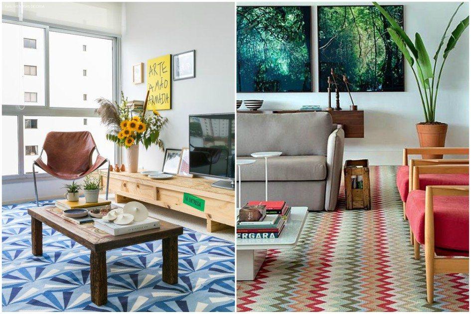9 ideias para usar tapete estampado na decoração 