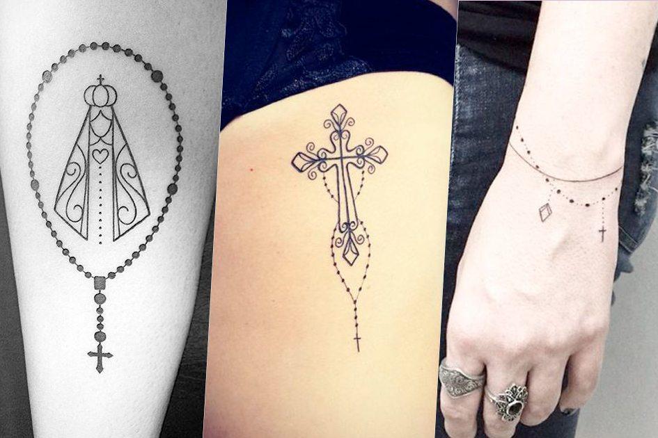 43 modelos de tatuagem de terço para demonstrar a sua fé 