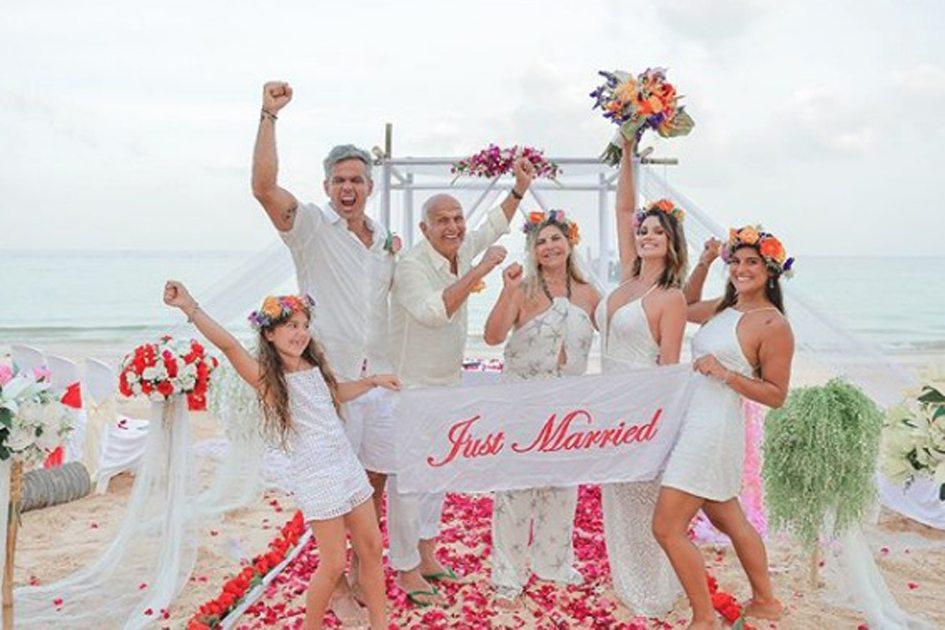 O casamento de Flávia Alessandra e Otaviano Costa dessa vez foi realizado na Tailândia. Eles já haviam renovado votos uma vez, em Las Vegas, no ano passado