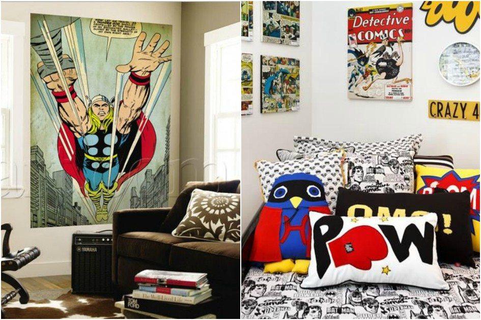 Os fãs de HQs de super-heróis podem usar essa paixão como inspiração para decorar ambientes da casa. Veja ideias criativas de decoração inspirada em quadrinhos!