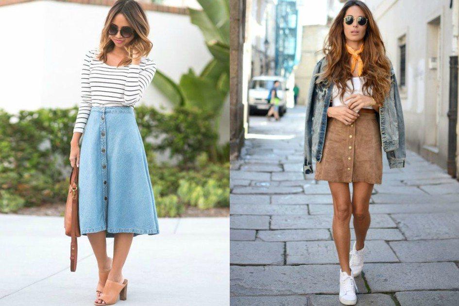 12 maneiras descoladas de usar a saia com botões na frente 
