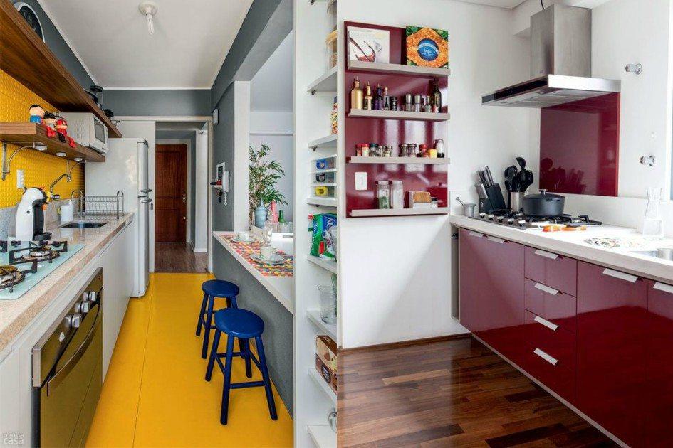 A cozinha não precisa ser toda branca para trazer harmonia à decoração. As cozinhas coloridas são estimulantes e modernas, veja fotos e inspire-se!