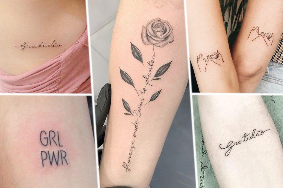 Seja para fazer com alguém especial, sair do convencional ou até curtinhas para ser discreta; veja inspirações de tatuagens criativas com escrita