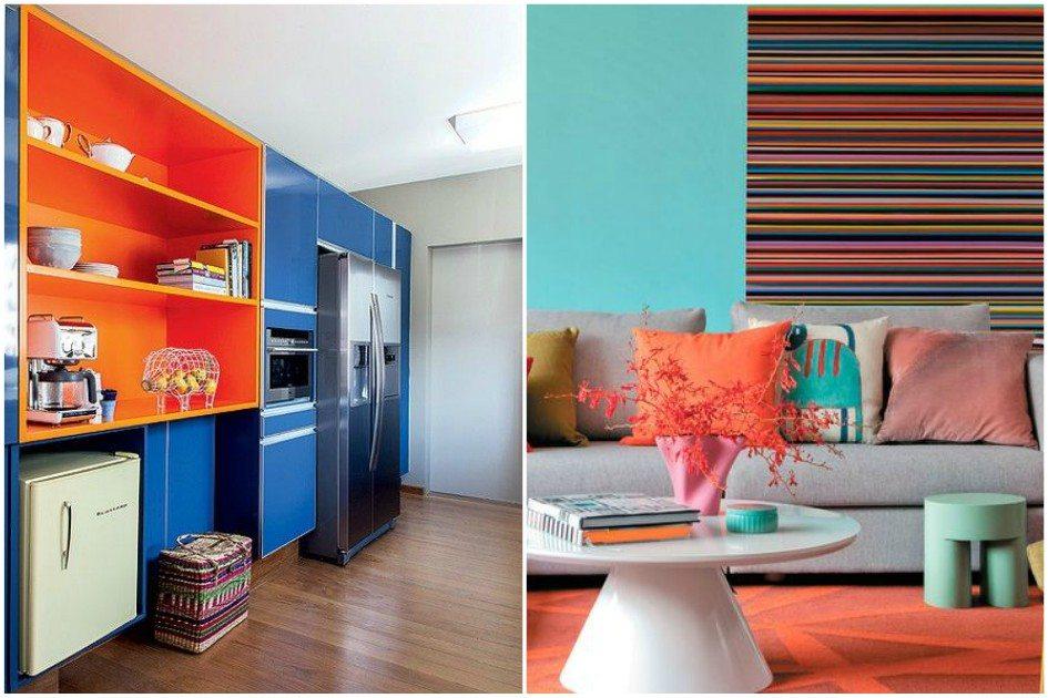 A tendência do color blocking foi além da moda e chama atenção no design de ambientes. Inspire-se em uma decoração azul e laranja para apostar na sua casa!