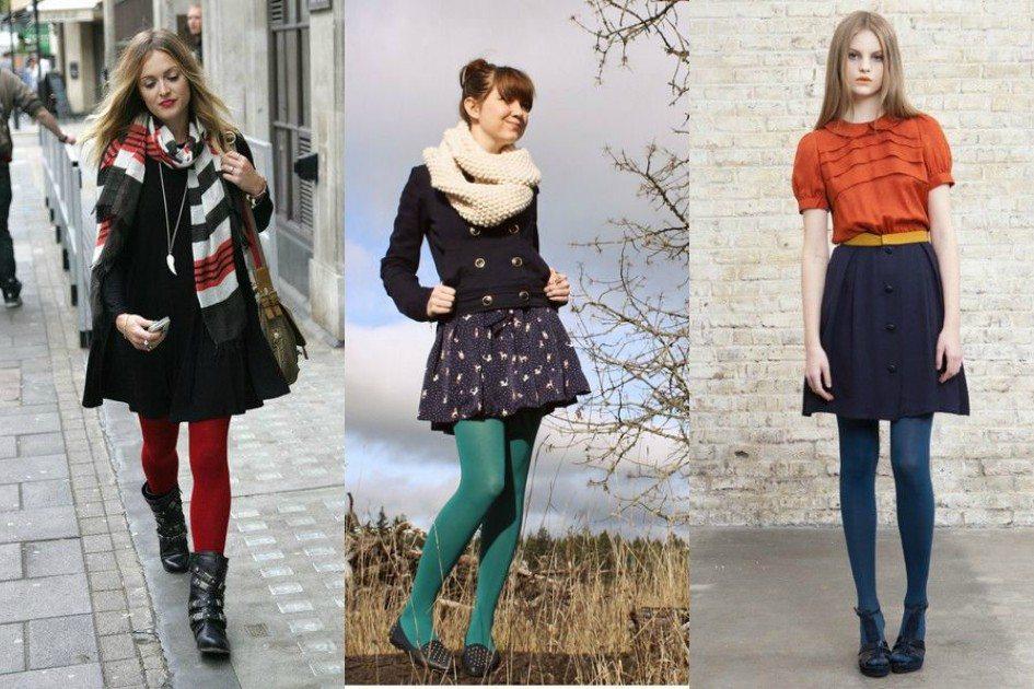 Meia-calça colorida é a peça certa para deixar o look invernal mais alegre 