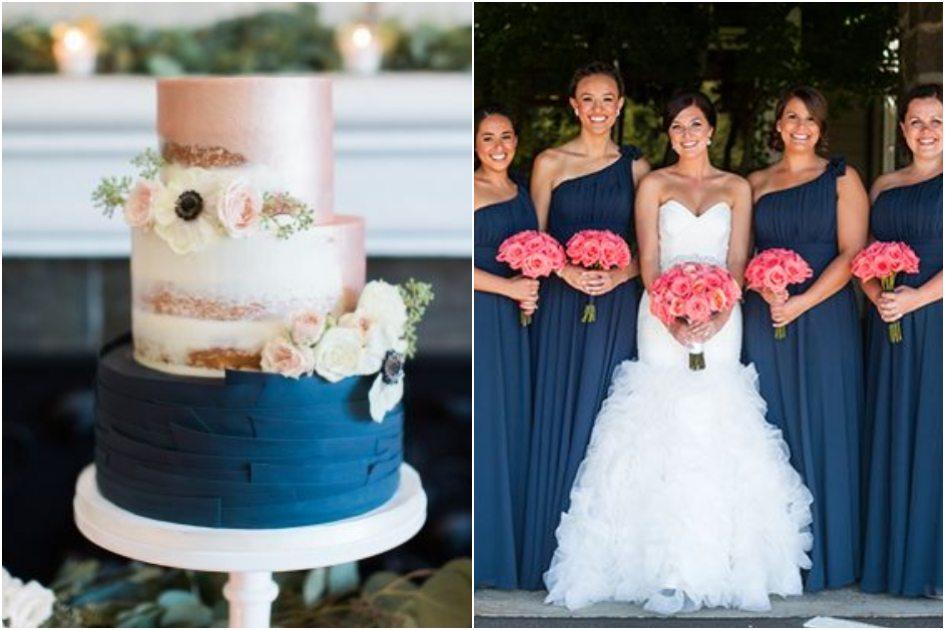 Casamento rosa e azul marinho: 15 ideias de decoração com essa dupla de cores 