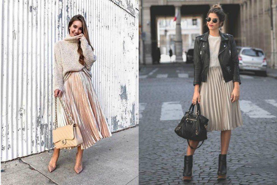 15 looks para te inspirar a usar a saia midi plissada no outono-inverno 