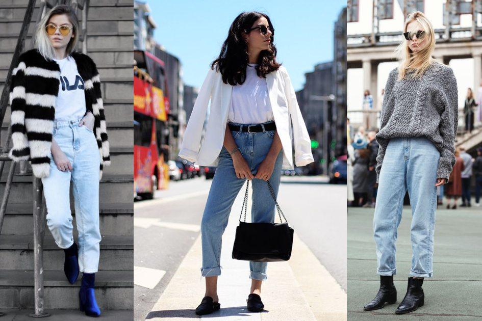Jeans é uma peça que une tendência e conforto e novos modelos atualizam o clássico. Confira looks estilosos para usar o mom jeans no outono-inverno.