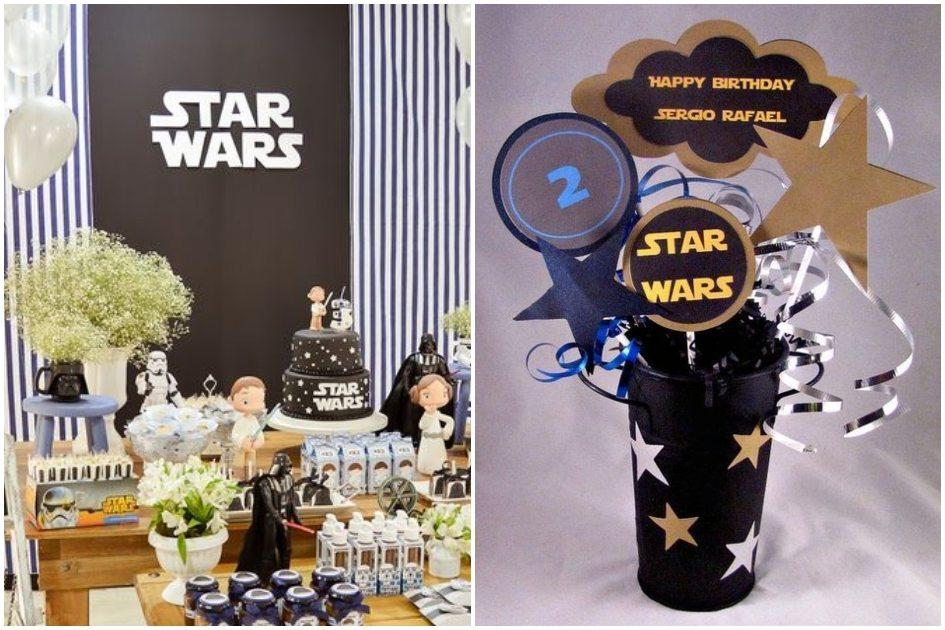 Os fãs dos filmes podem se inspirar na história para fazer uma festa divertida e uma decoração criativa! Veja fotos e inspire-se nas ideias para uma festa Star Wars