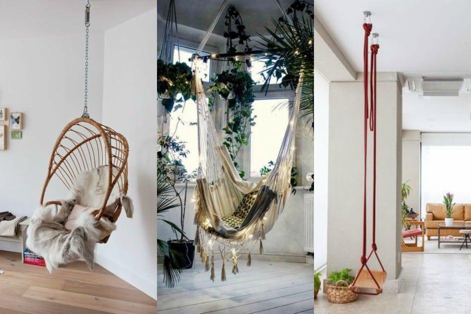 Cadeiras suspensas, conforto e decoração dentro de casa 