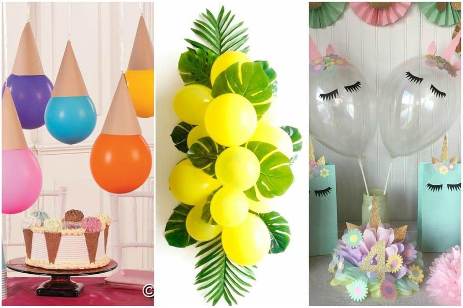 Faça uma bela decoração de festas com balões customizados ao tema desejado. Inspire-se com 10 ideias criativas usando papel, glitter e colagem!