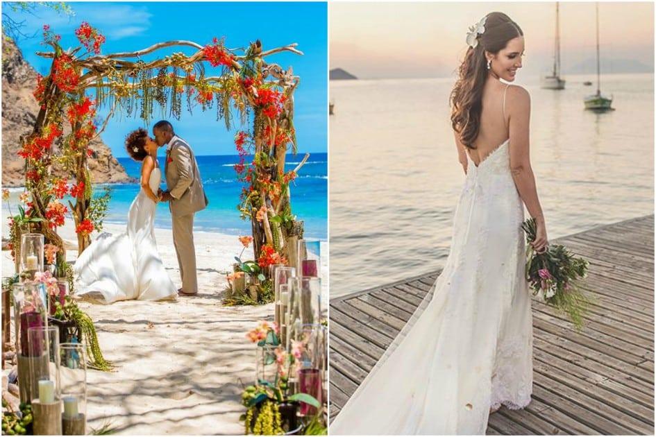 Sonha em fazer um casamento na praia? Confira fotos de ideias para decorar a cerimônia e a festa de um casamento no litoral