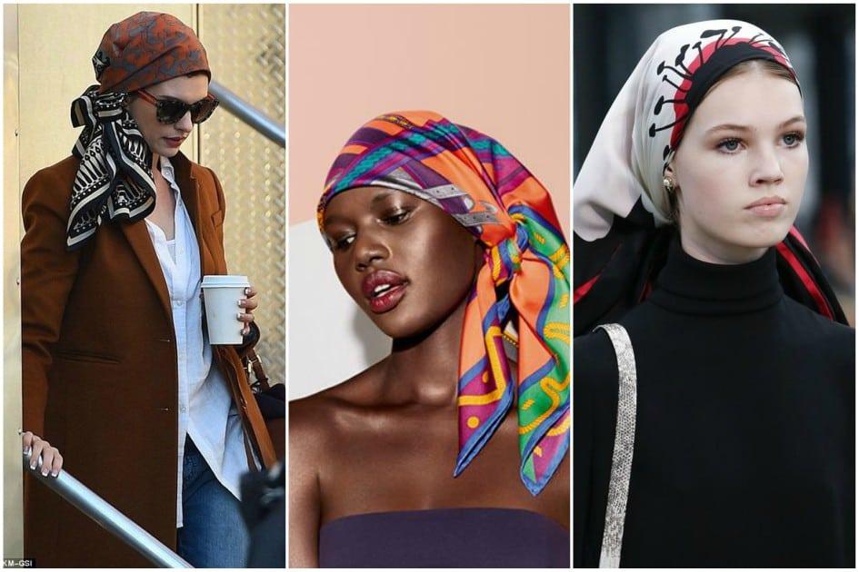 O lenço camponesa está fazendo o maior sucesso entre as fashionistas. Para substituir chapéus, o tecido vem sendo reutilizado de um modo mais vintage e clássico.