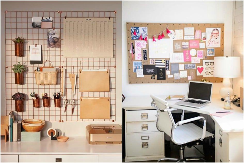 Confira 10 ideias criativas para fazer um painel organizador tarefas, documentos e compromissos no escritório da sua casa sem deixar o estilo e decoração de lado!