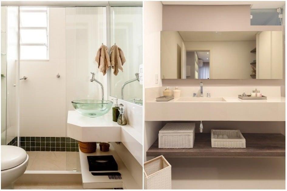 Sem portas: use marcenaria aberta para ampliar banheiros pequenos 