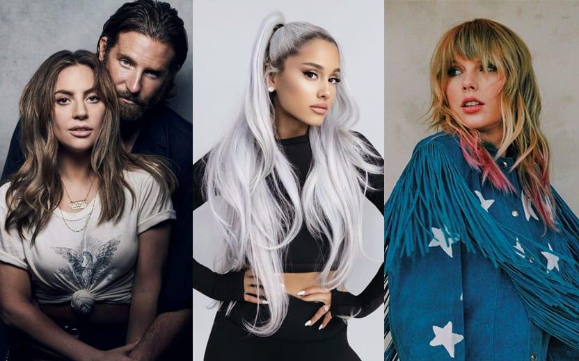 Os álbuns mais vendidos do ano são de mulheres e quem está liderando no ranking são Ariana Grande, Lady Gaga, Taylor Swift e Taylor Swift.
