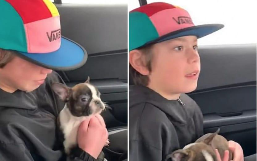 Antes de morrer, pai presenteia filho com cachorro e vídeo comove redes sociais 