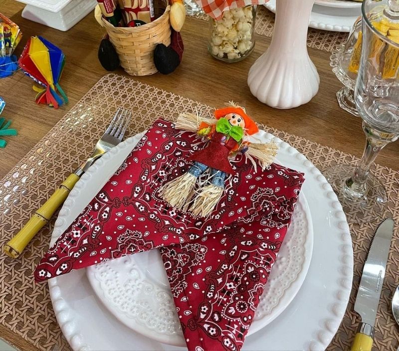 decoração da mesa de festa junina