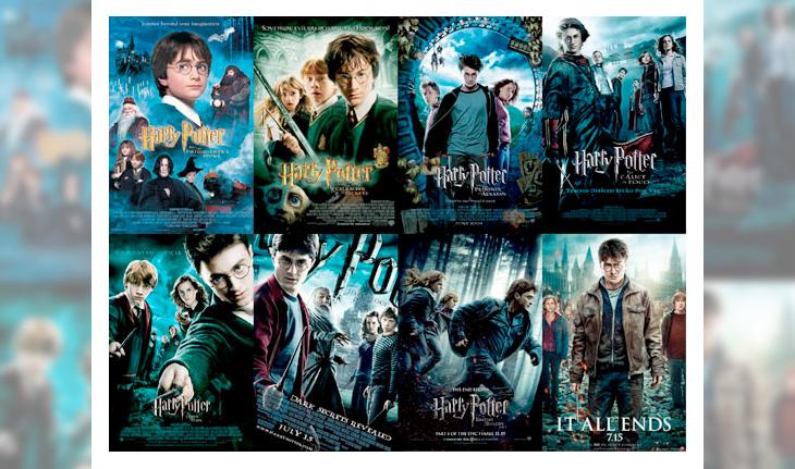 Cartaz ds filmes da saga Harry Potter