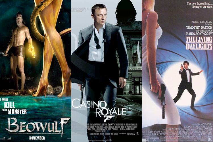 Cartazes de filmes de Hollywood que cortam as mulheres pela cabeça
