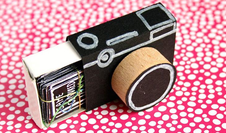 foto da minicâmera feita com caixa de palito de fósforo