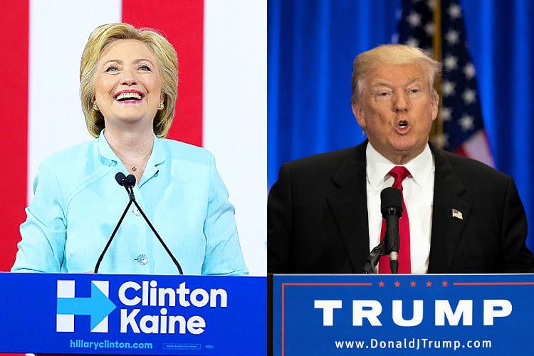 Clinton e Trump candidatos à presidencia