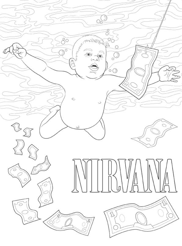 Pôster Nirvana para colorir - arteterapia