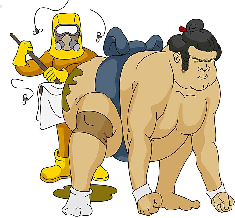 limpadores de coco dos lutadores de sumô