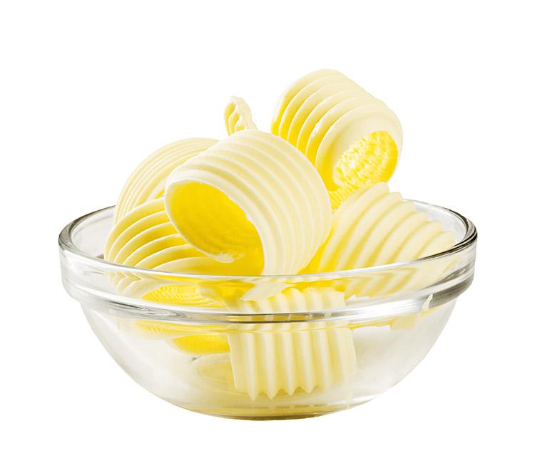 margarina, vidro, pote, pedaços, fundo branco