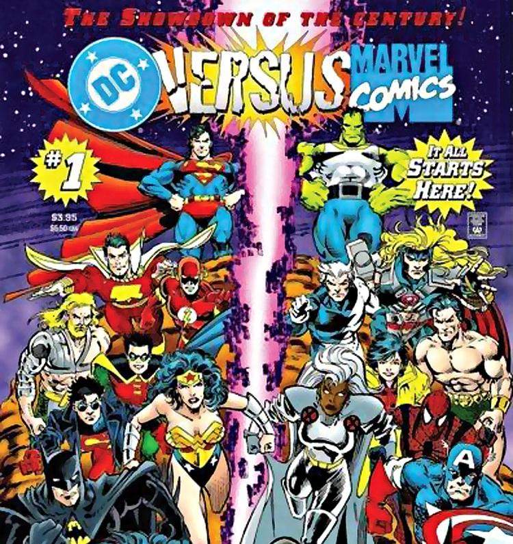 capa da DC de personagens contra a marvel - personagens estranhos e famosos