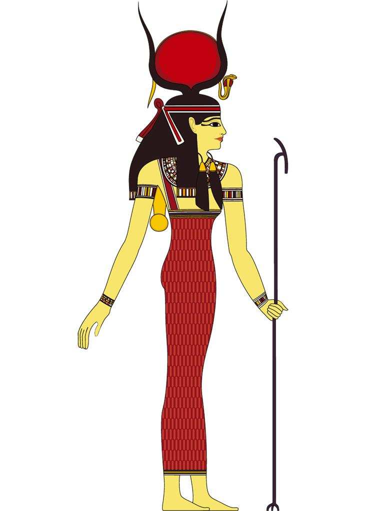 Hathor é uma das principais e talvez a mais antiga divindade egípcia. É representada como uma vaca e é a protetora das mulheres