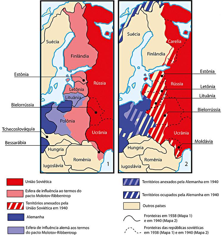 Limites territoriais definidos após o pacto molotov-ribbentrop