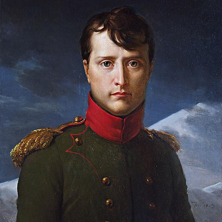 napoleão bonaparte, primeiro consul, farda verde, gola vermelha