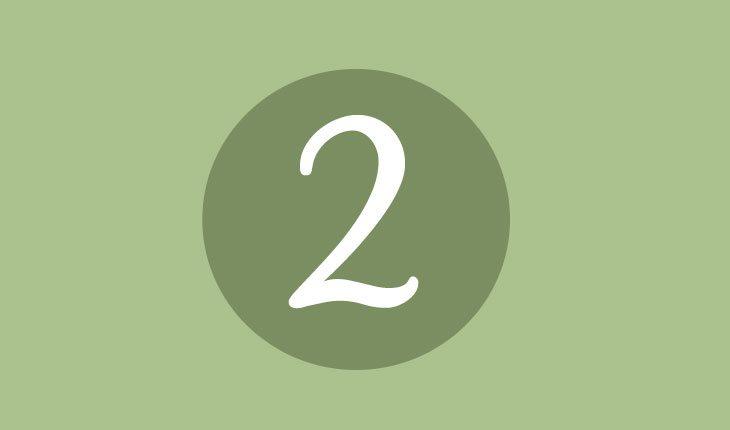 Ilustração com o número 2 na cor verde
