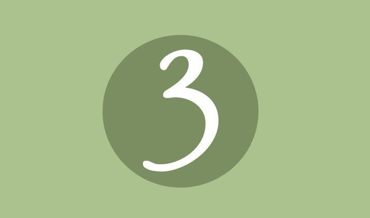 Ilustração com o número 3 na cor verde