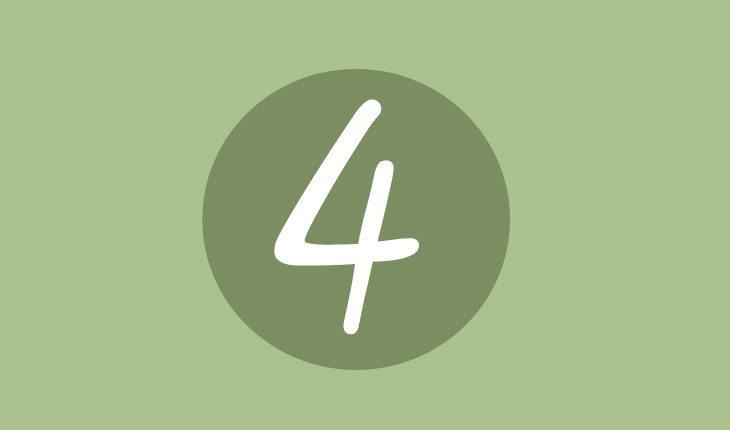 Ilustração com o número 4 na cor verde