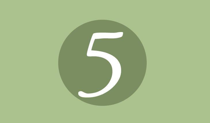 Ilustração com o número 5 na cor verde