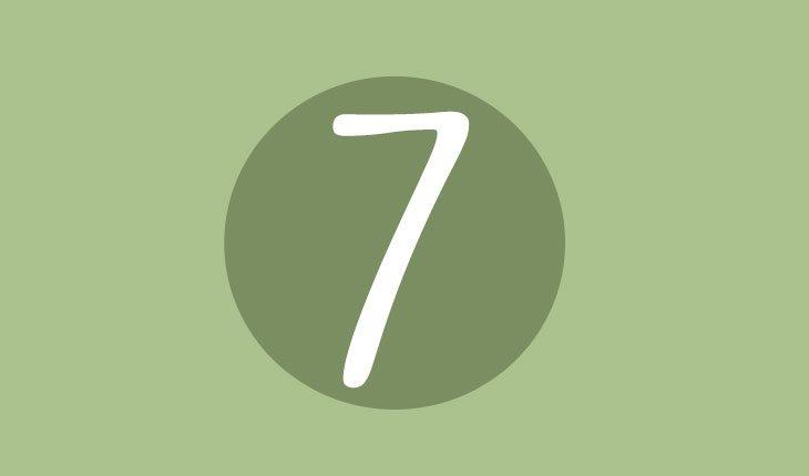 Ilustração com o número 7 na cor verde
