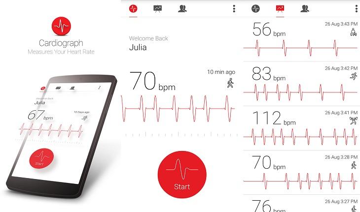 print de tela smartphone android aplicativos controlar a saúde cardiografo