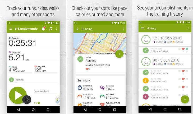print de tela smartphone android aplicativos monitorar atividade física endomondo